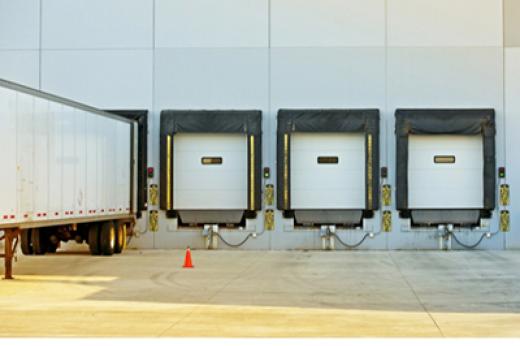 Buchanan trailer docked and getting a load to take out on the road. Buchanan trailer docked and getting a load to take out on the road.