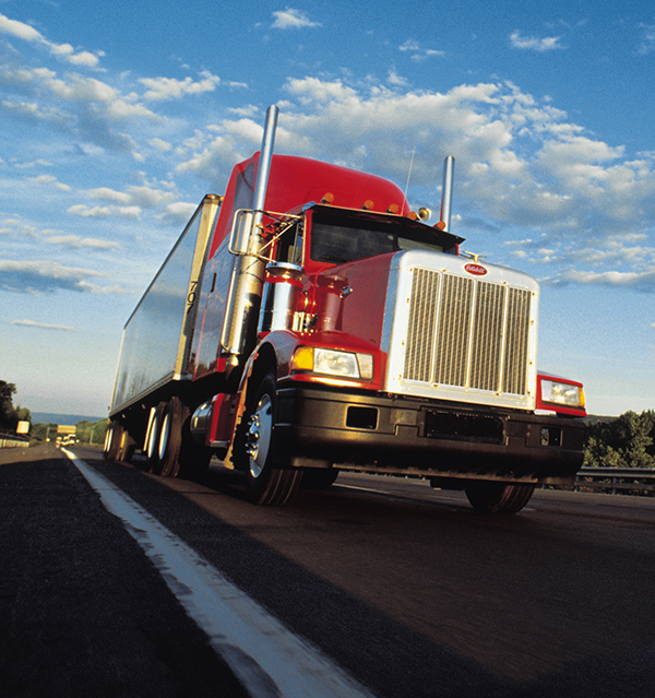 Semi traveling down the road