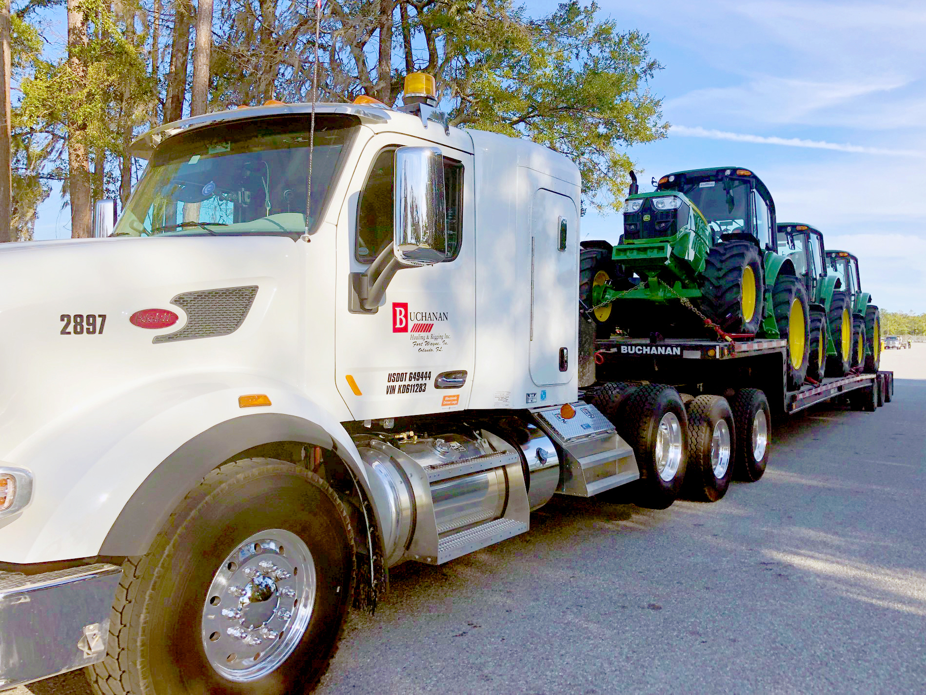 Buchanan Logistics transporting agricultural machinery equipment for a retail company.