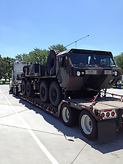 Buchanan Logistics, Inc. transports military vehicles and equipment on a regular basis for the United States Military.