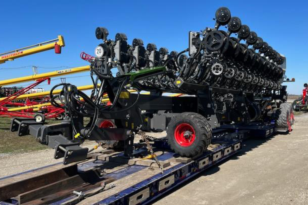 Tilling equipment being moved for a customer by Buchanan Logistics.