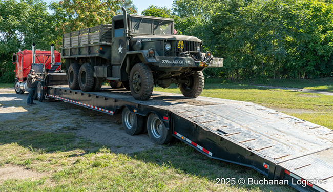 Buchanan Logistics, Inc. moves an antique military truck for a museum.