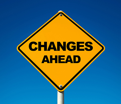 Changes Ahead sign for logistics and the trucking industry.