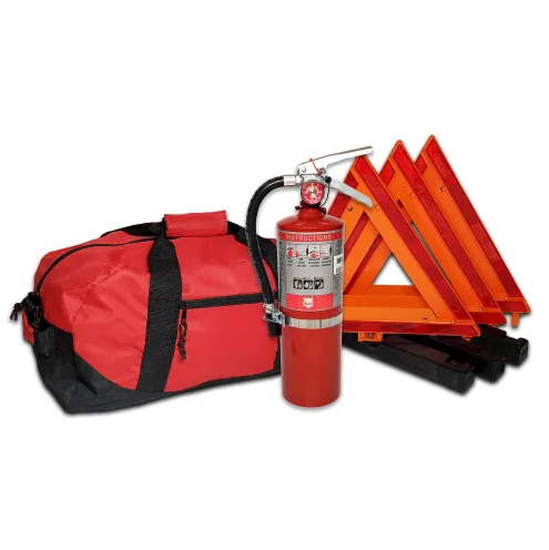 Make sure carriers that the cabs in your fleet all have fire extinguishers and triangles.